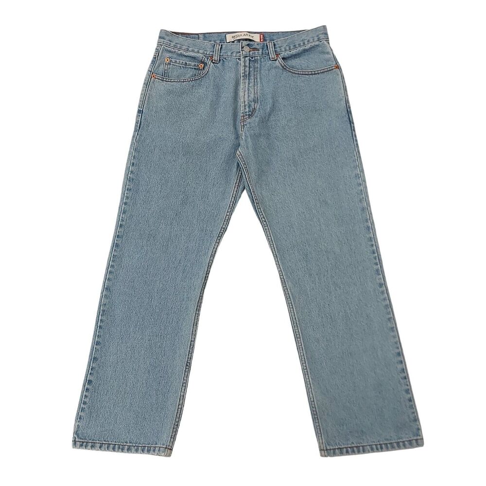 Levis 505 Straight Leg Jeans Mens 34x29 Blue Regular Fit Casual Workwear